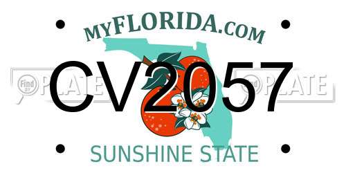 CV2057 Florida License Plate