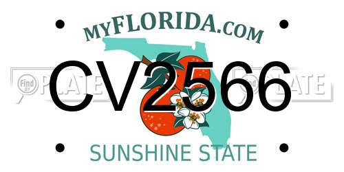 CV2566 Florida License Plate