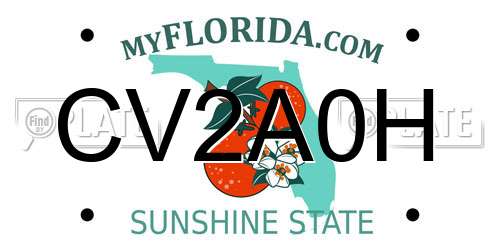 CV2A0H Florida License Plate