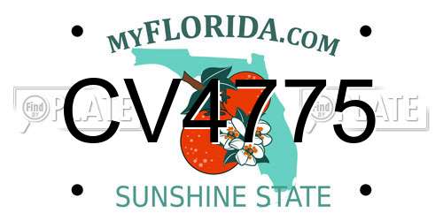 CV4775 Florida License Plate