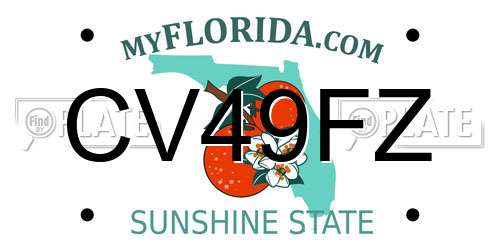 CV49FZ Florida License Plate