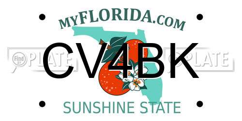 CV4BK Florida License Plate