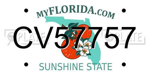 CV57757 Florida License Plate