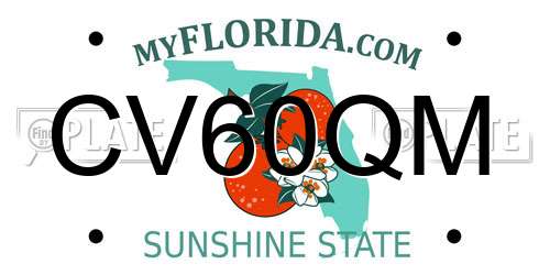 CV60QM Florida License Plate