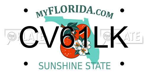 CV61LK Florida License Plate