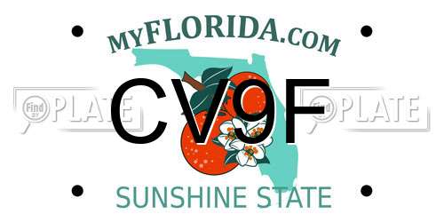 CV9F Florida License Plate