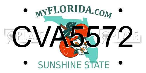CVA5572 Florida License Plate