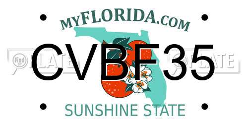 CVBF35 Florida License Plate