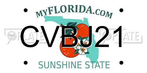 CVBJ21 Florida License Plate