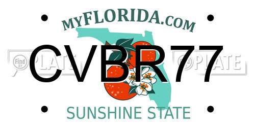CVBR77 Florida License Plate