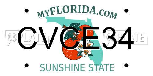 CVCE34 Florida License Plate