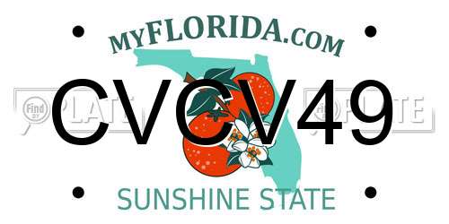 CVCV49 Florida License Plate