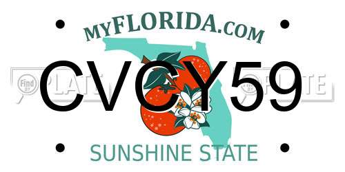 CVCY59 Florida License Plate