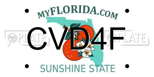 CVD4F Florida License Plate