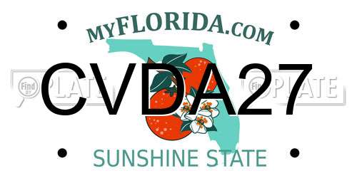 CVDA27 Florida License Plate