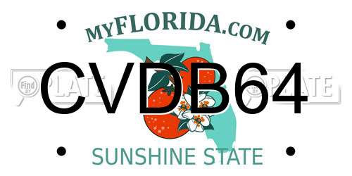 CVDB64 Florida License Plate