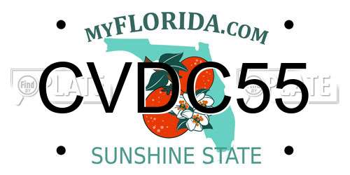 CVDC55 Florida License Plate