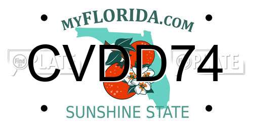 CVDD74 Florida License Plate