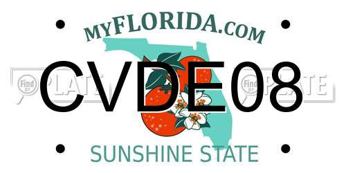 CVDE08 Florida License Plate