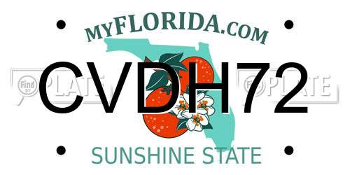 CVDH72 Florida License Plate