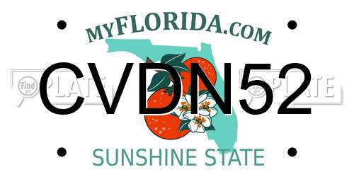 CVDN52 Florida License Plate