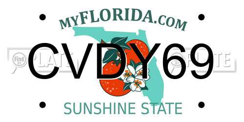CVDY69 Florida License Plate