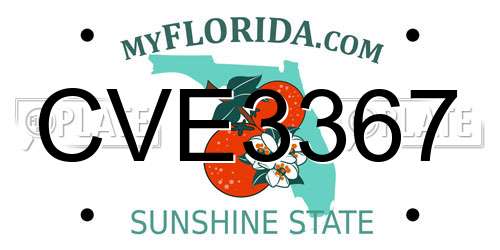 CVE3367 Florida License Plate