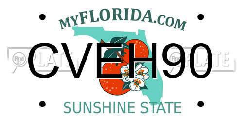 CVEH90 Florida License Plate