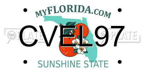 CVEL97 Florida License Plate