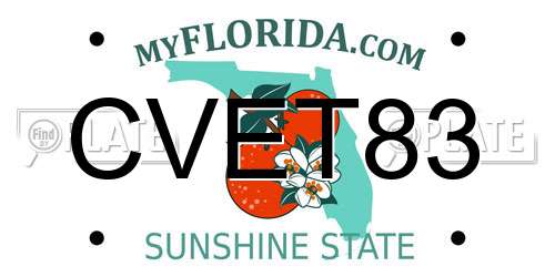 CVET83 Florida License Plate