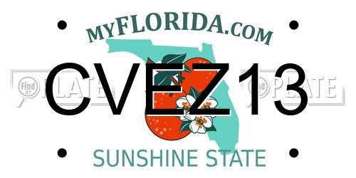 CVEZ13 Florida License Plate