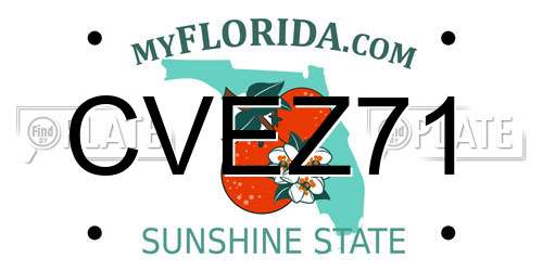 CVEZ71 Florida License Plate