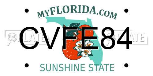 CVFE84 Florida License Plate