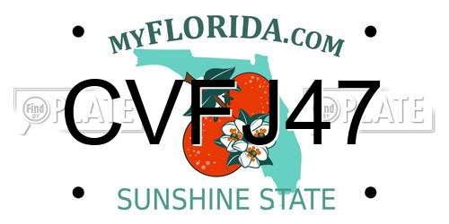 CVFJ47 Florida License Plate