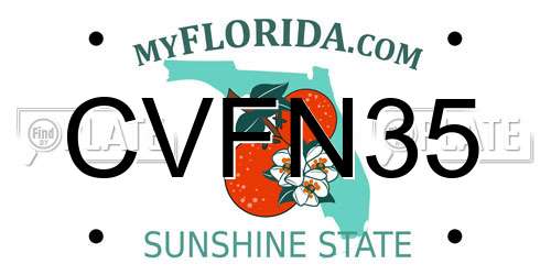 CVFN35 Florida License Plate