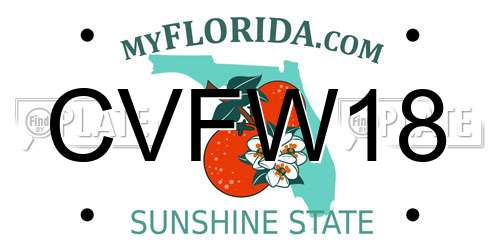 CVFW18 Florida License Plate