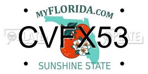CVFX53 Florida License Plate