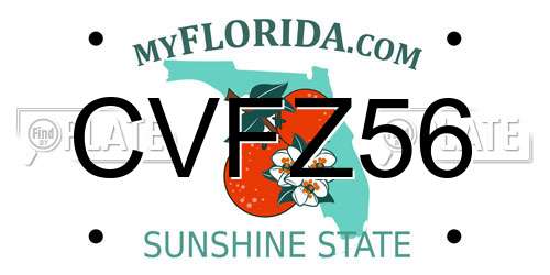 CVFZ56 Florida License Plate
