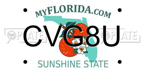 CVG8U Florida License Plate