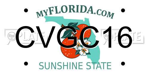 CVGC16 Florida License Plate