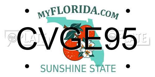 CVGE95 Florida License Plate