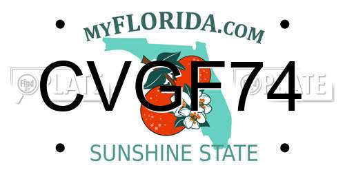 CVGF74 Florida License Plate