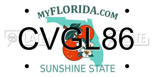 CVGL86 Florida License Plate