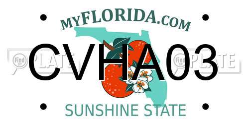 CVHA03 Florida License Plate