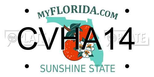CVHA14 Florida License Plate