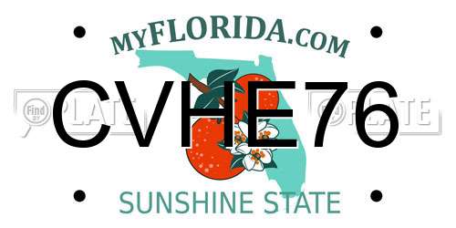 CVHE76 Florida License Plate