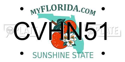 CVHN51 Florida License Plate