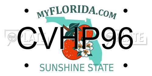 CVHP96 Florida License Plate