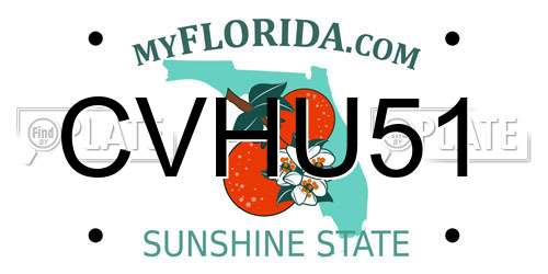 CVHU51 Florida License Plate