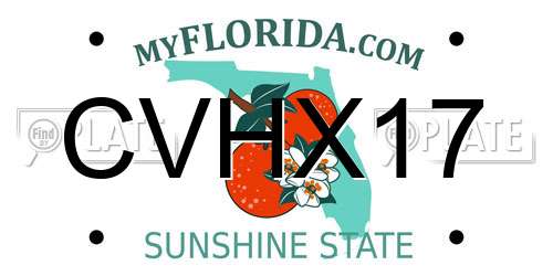 CVHX17 Florida License Plate